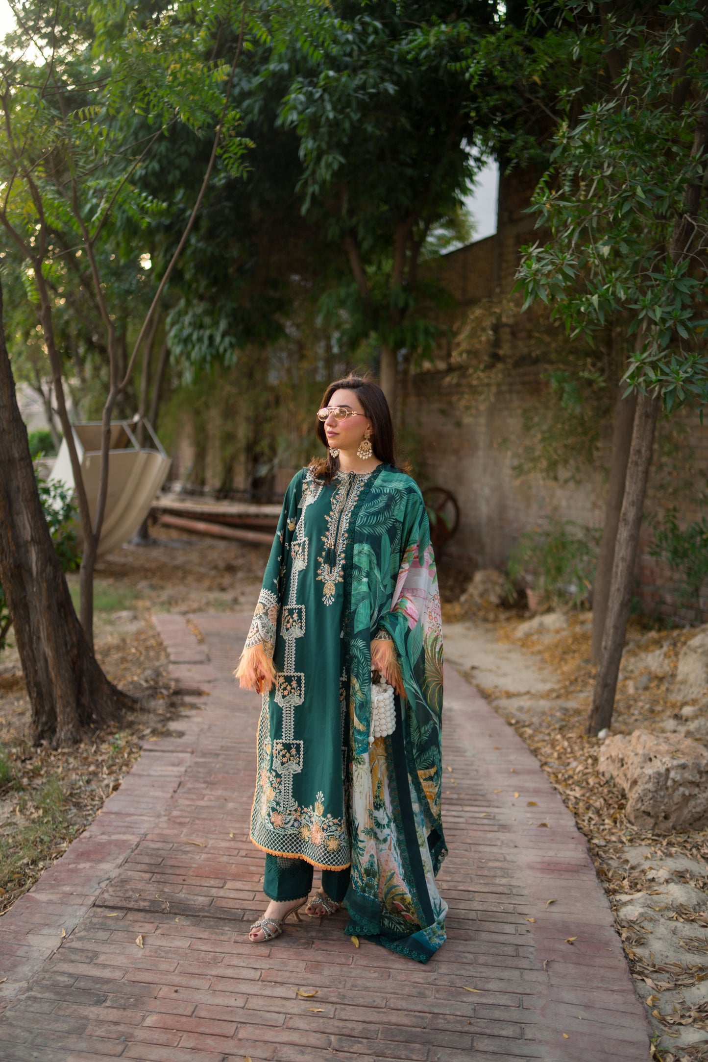 Rs 14990 Aneelas Stitched Luxury Lawn Emb 3pc Chiffon Duppata [LUX-26-48-B] [Dispatch Time 2.5 Months]