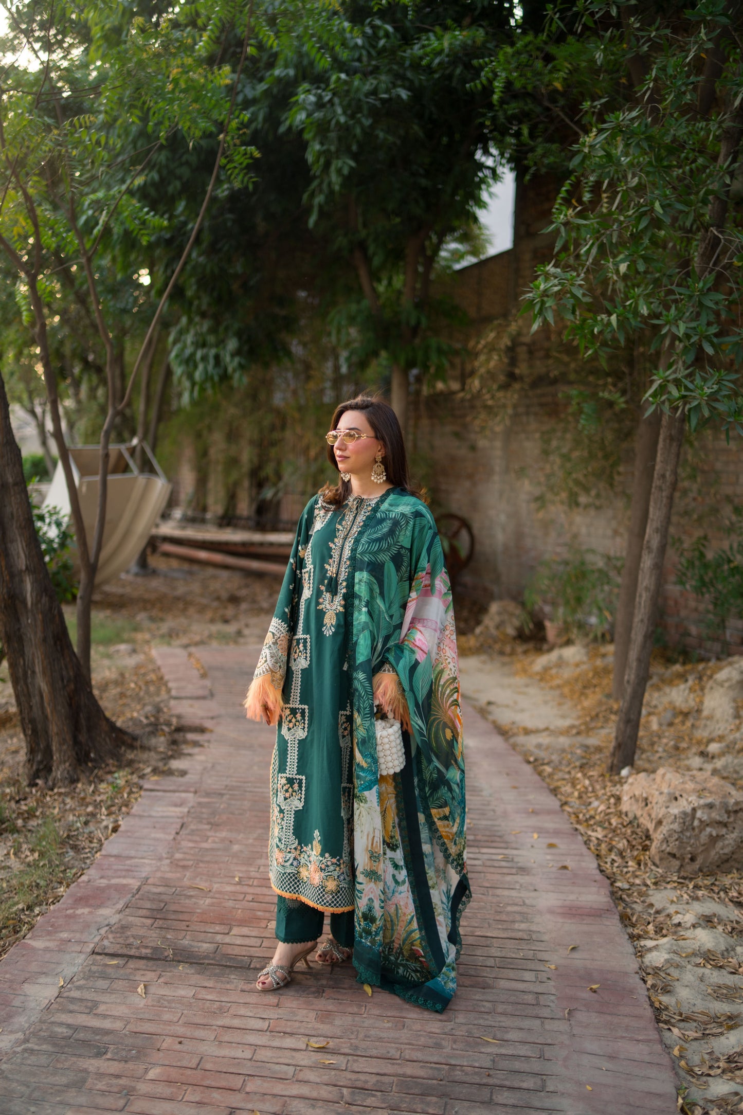Rs 14990 Aneelas Stitched Luxury Lawn Emb 3pc Chiffon Duppata [LUX-26-48-B] [Dispatch Time 2.5 Months]