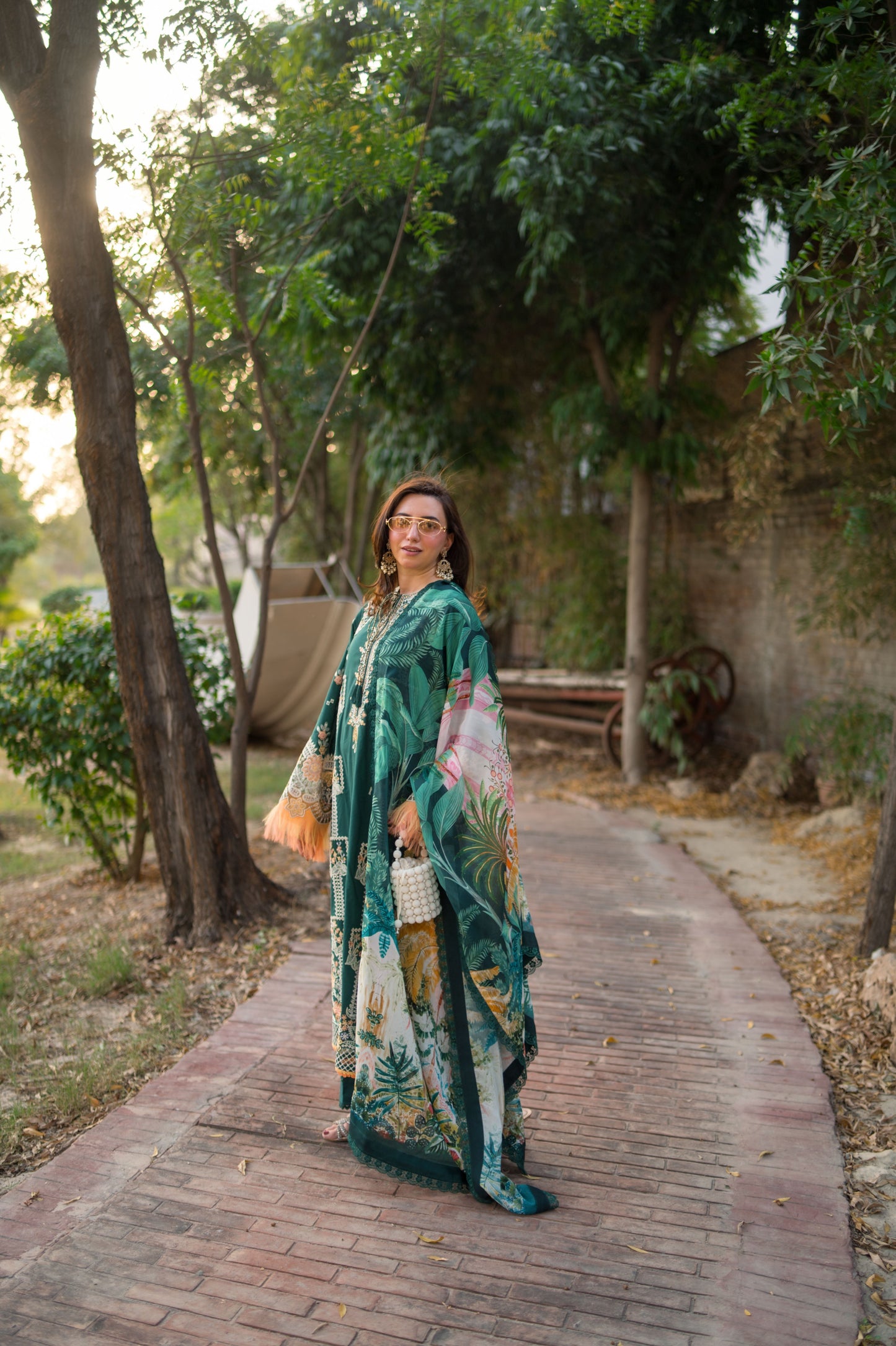 Rs 14990 Aneelas Stitched Luxury Lawn Emb 3pc Chiffon Duppata [LUX-26-48-B] [Dispatch Time 2.5 Months]