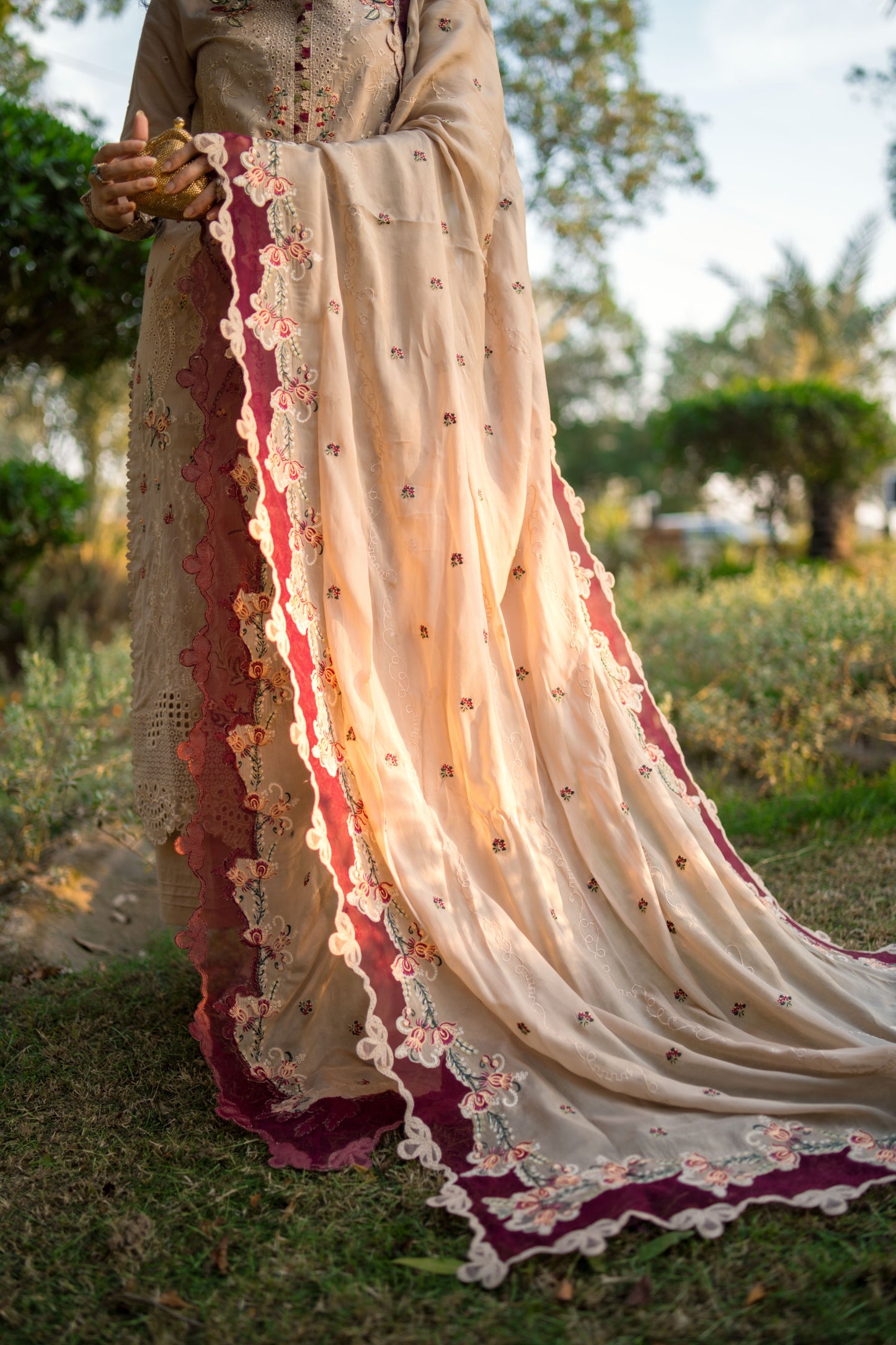 Rs 18500 Aneelas Stitched Lawn Emb 3pc Silk Duppata [LUX-26-51] [Dispatch Time 2.5 Months]