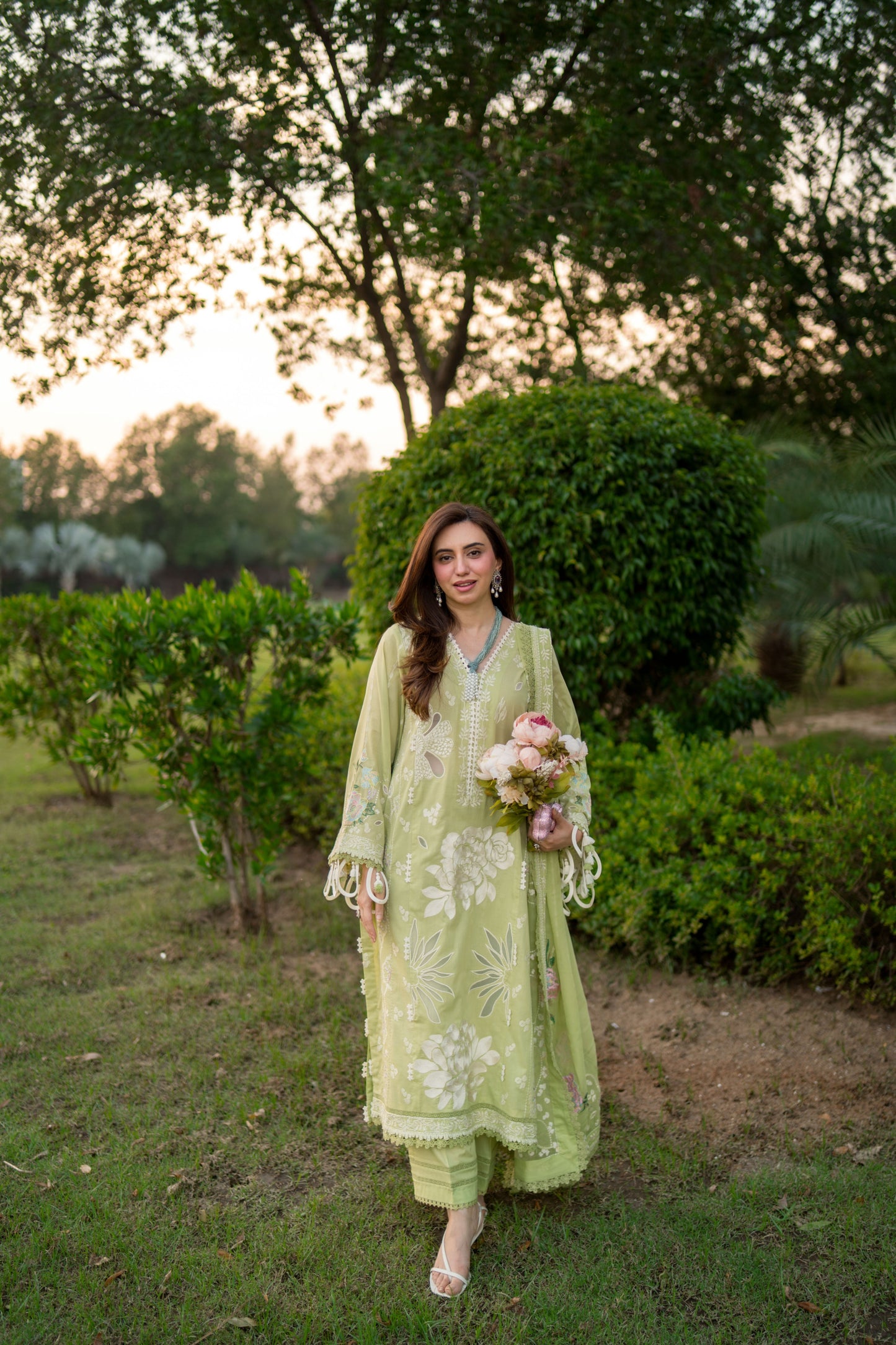 Rs 19000 Aneelas Stitched Luxury Lawn Emb 3pc Chiffon Duppata [LUX-26-55-A] [Dispatch Time 2.5 Months]