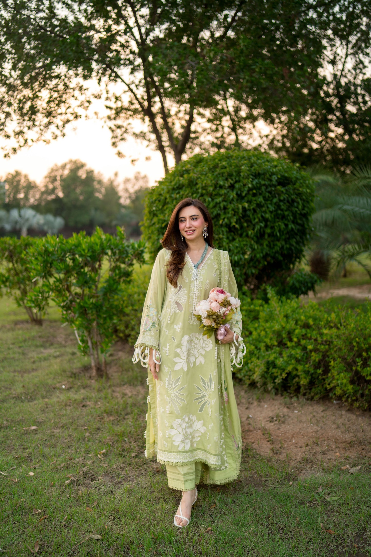 Rs 19000 Aneelas Stitched Luxury Lawn Emb 3pc Chiffon Duppata [LUX-26-55-A] [Dispatch Time 2.5 Months]
