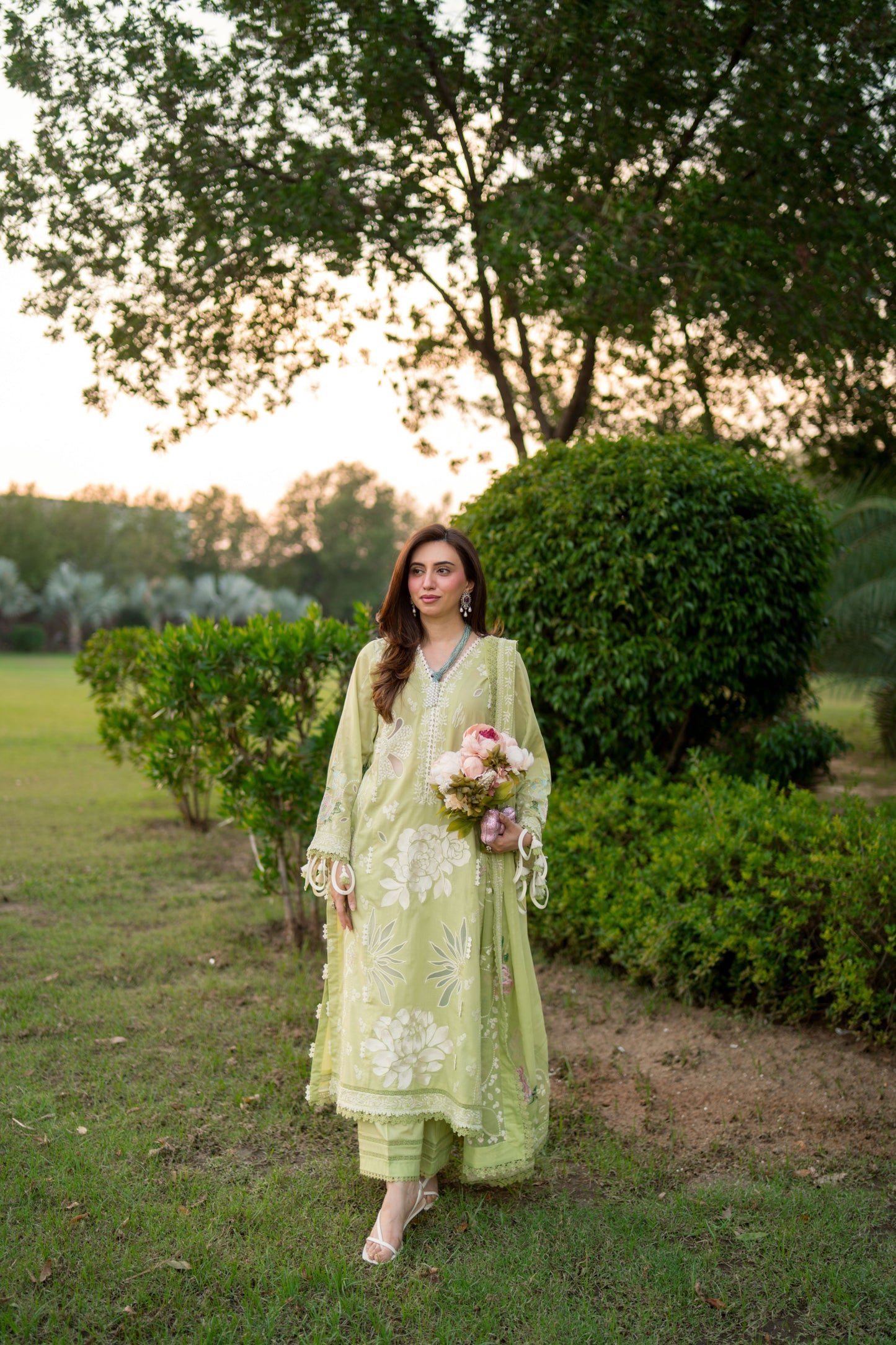 Rs 19000 Aneelas Stitched Luxury Lawn Emb 3pc Chiffon Duppata [LUX-26-55-A] [Dispatch Time 2.5 Months]