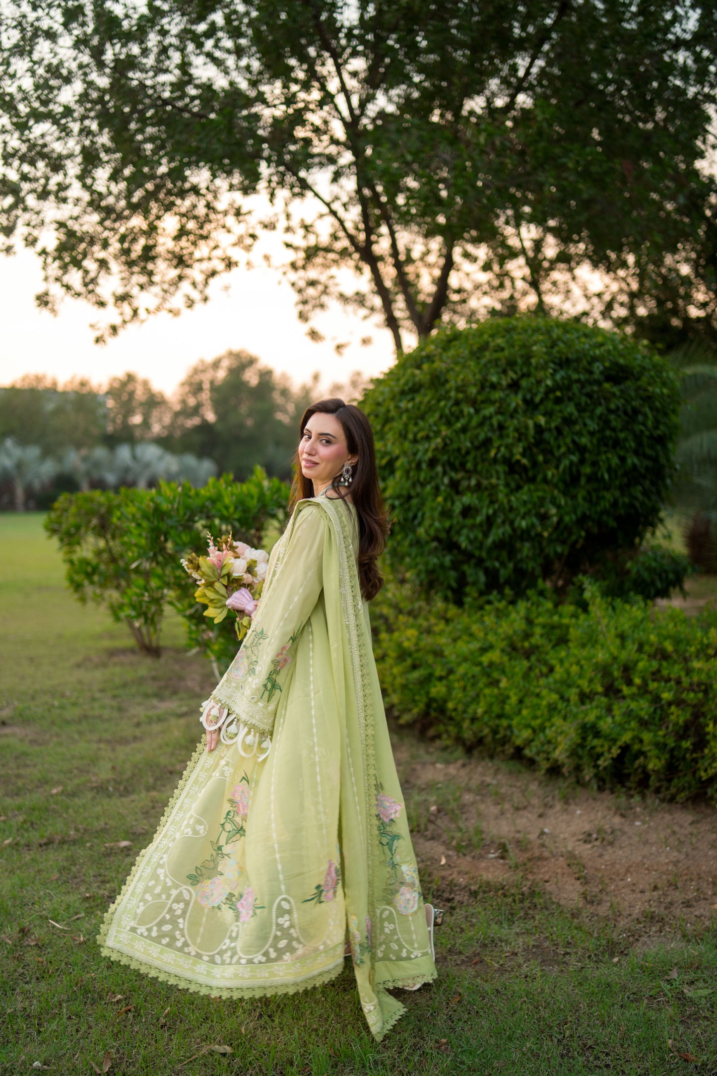 Rs 19000 Aneelas Stitched Luxury Lawn Emb 3pc Chiffon Duppata [LUX-26-55-A] [Dispatch Time 2.5 Months]