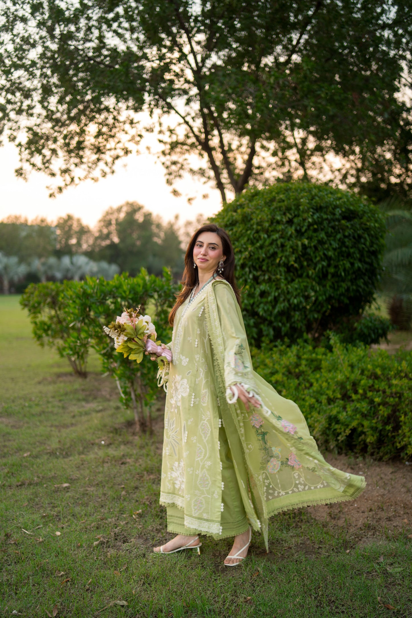 Rs 19000 Aneelas Stitched Luxury Lawn Emb 3pc Chiffon Duppata [LUX-26-55-A] [Dispatch Time 2.5 Months]