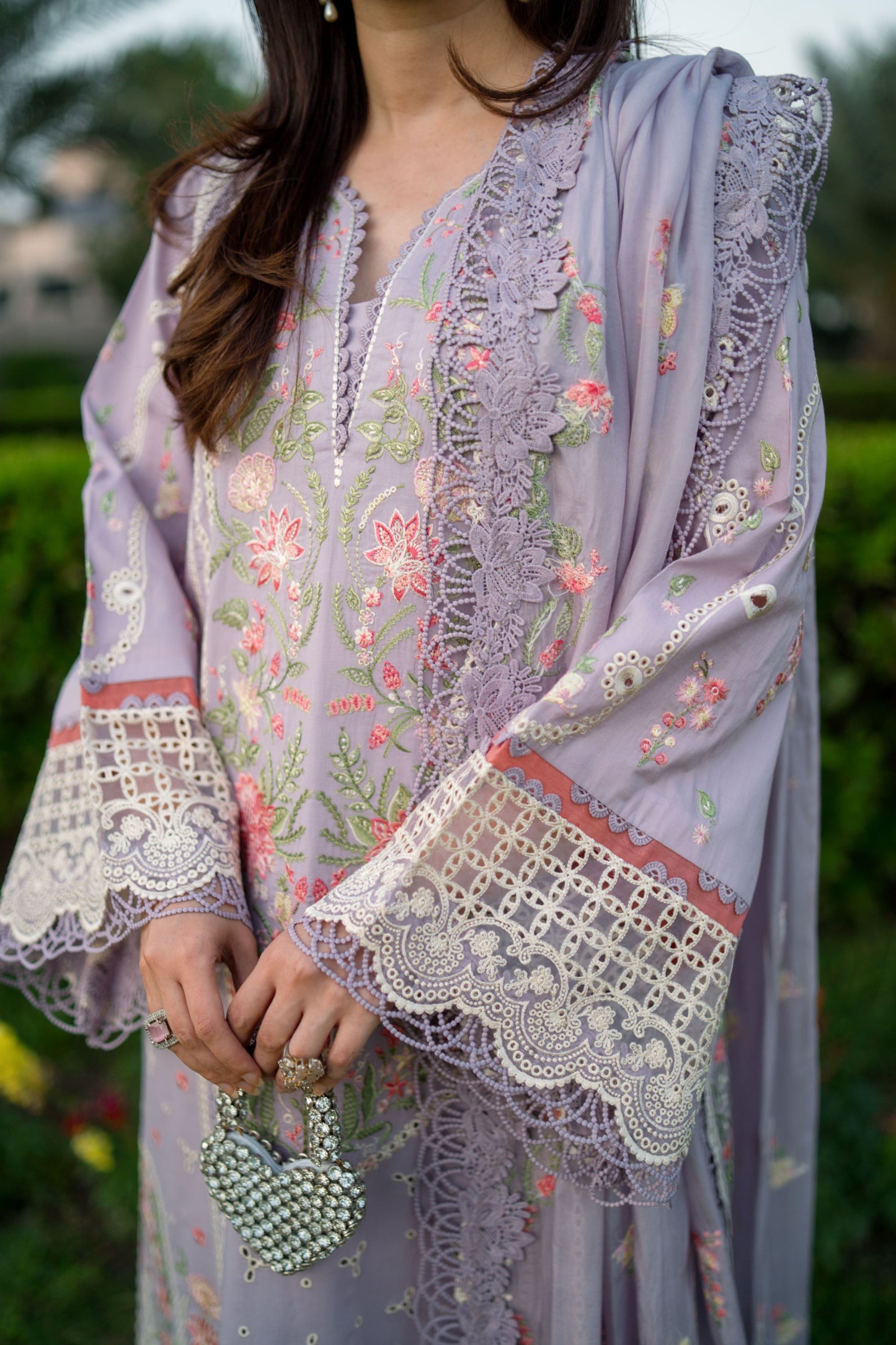 Rs 18900 Aneelas Stitched Lawn Emb 3pc Silk Duppata [LUX-26-63] [Dispatch Time 2 Months]