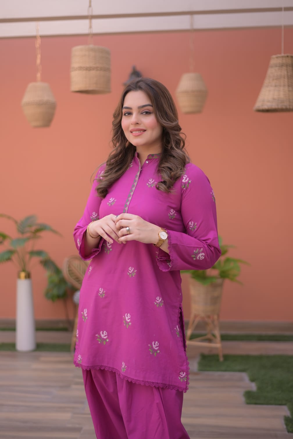Rs 7000 Aneelas Stitched Lawn Emb Shirt Trouser [SL-05] [Dispatch Time 2 Months]