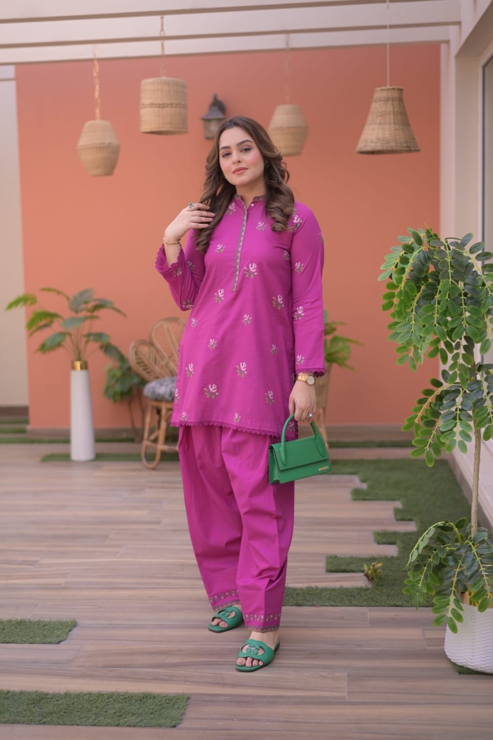 Rs 7000 Aneelas Stitched Lawn Emb Shirt Trouser [SL-05] [Dispatch Time 2 Months]