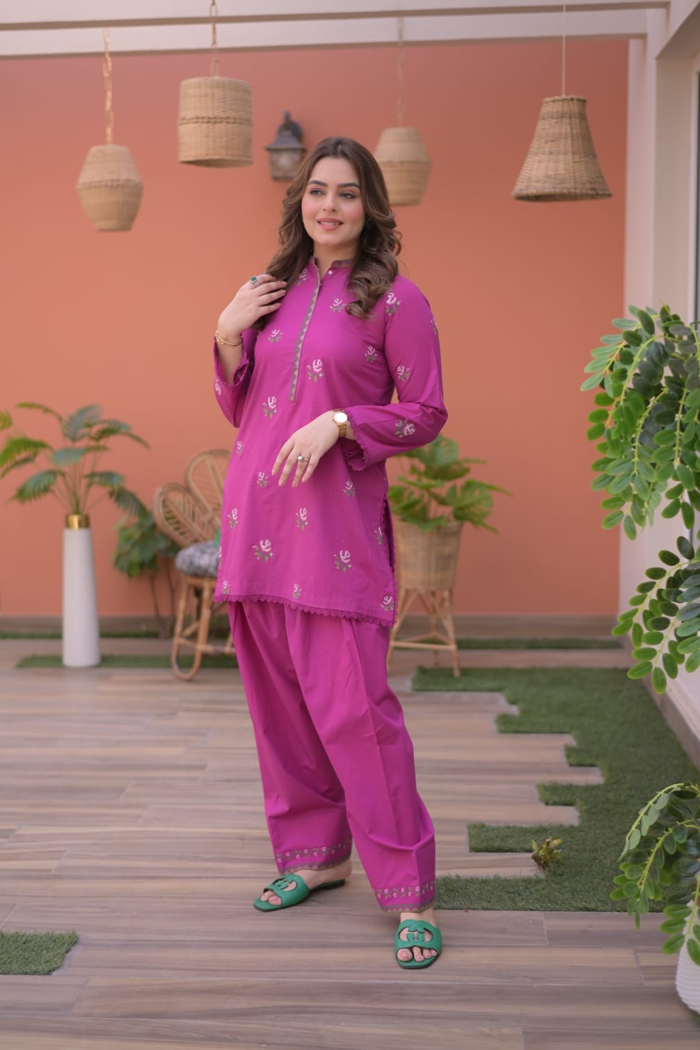 Rs 7000 Aneelas Stitched Lawn Emb Shirt Trouser [SL-05] [Dispatch Time 2 Months]