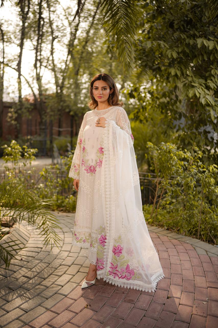 Rs 20000 Aneelas Stitched Party Wear Emb Organza 3pc [OR-06] [Dispatch Time 2.5 Months]