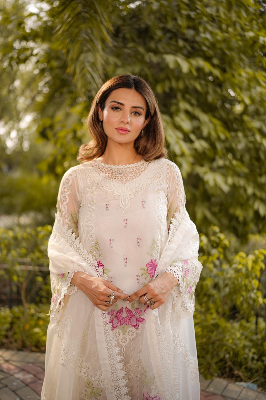 Rs 20000 Aneelas Stitched Party Wear Emb Organza 3pc [OR-06] [Dispatch Time 2.5 Months]