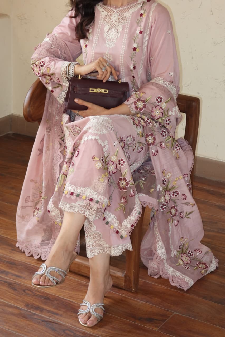 Rs 13500 Aneelas Stitched Lawn Emb Shirt trouser 2pc [LUX-26-64] [Dispatch Time 2 Months]