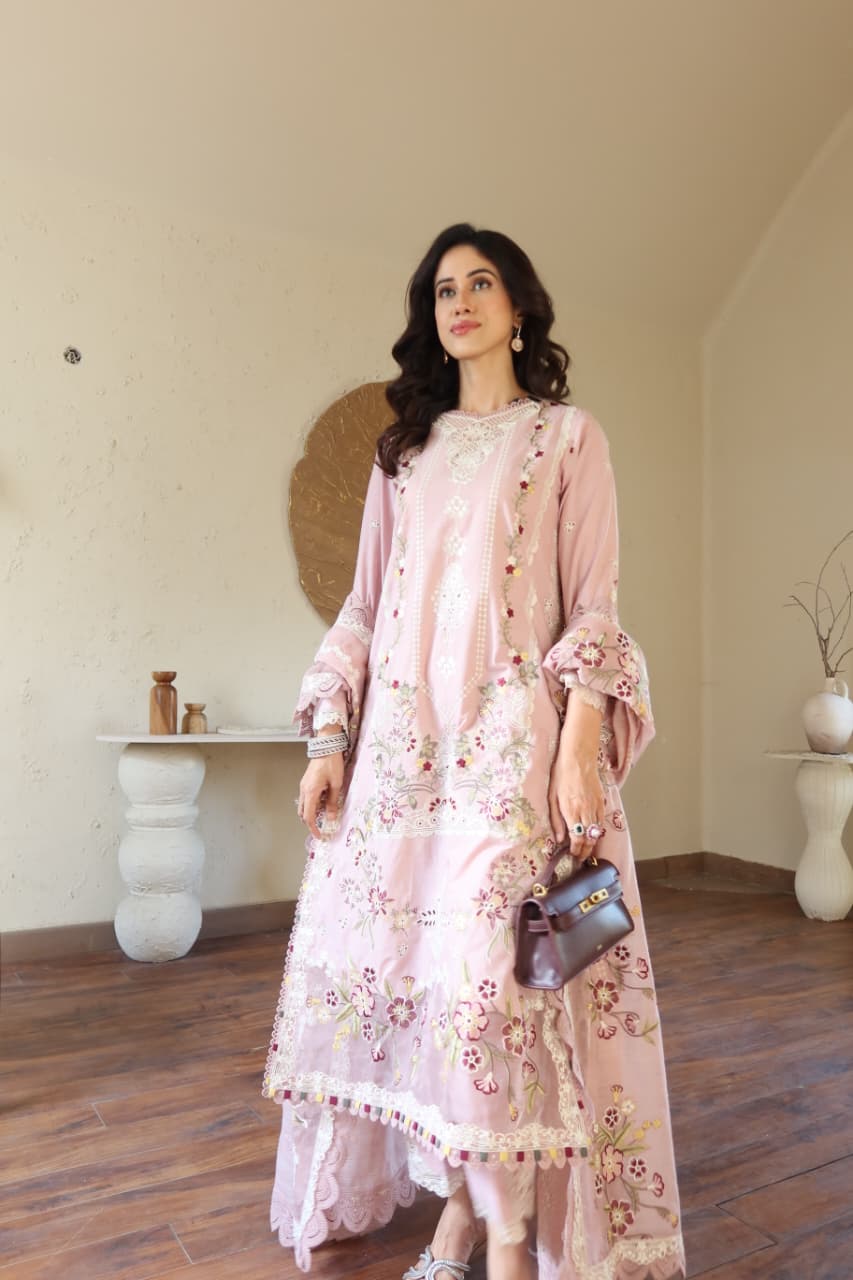 Rs 13500 Aneelas Stitched Lawn Emb Shirt trouser 2pc [LUX-26-64] [Dispatch Time 2 Months]