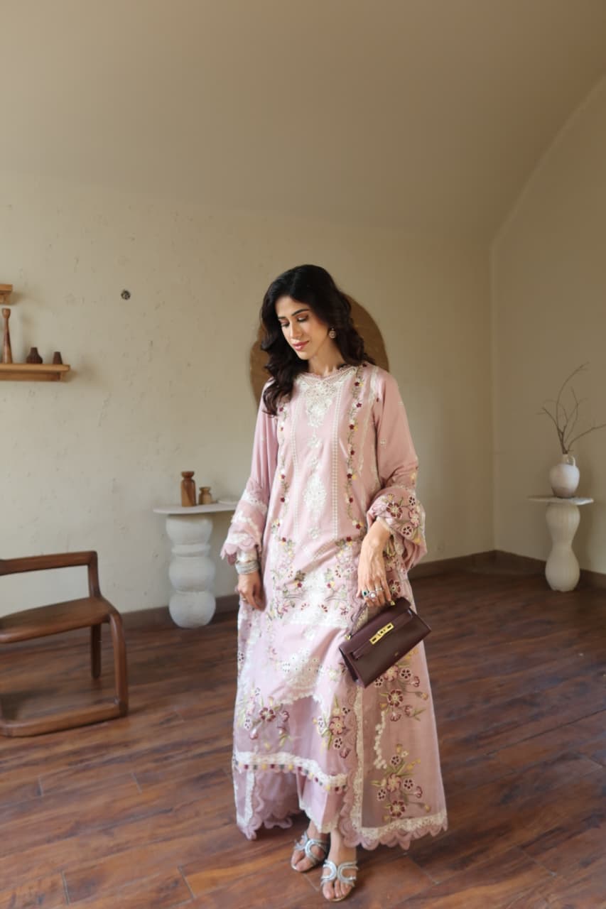 Rs 13500 Aneelas Stitched Lawn Emb Shirt trouser 2pc [LUX-26-64] [Dispatch Time 2 Months]