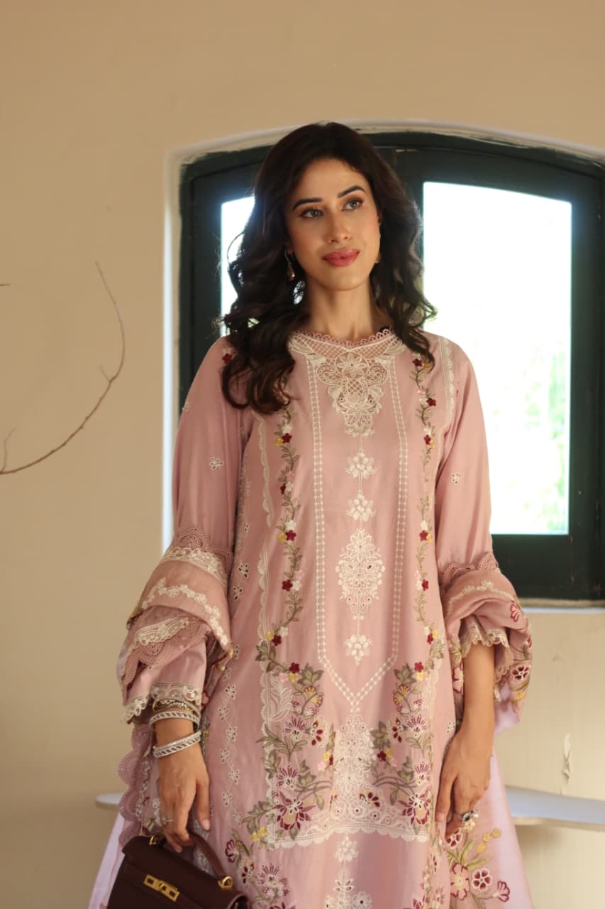 Rs 13500 Aneelas Stitched Lawn Emb Shirt trouser 2pc [LUX-26-64] [Dispatch Time 2 Months]