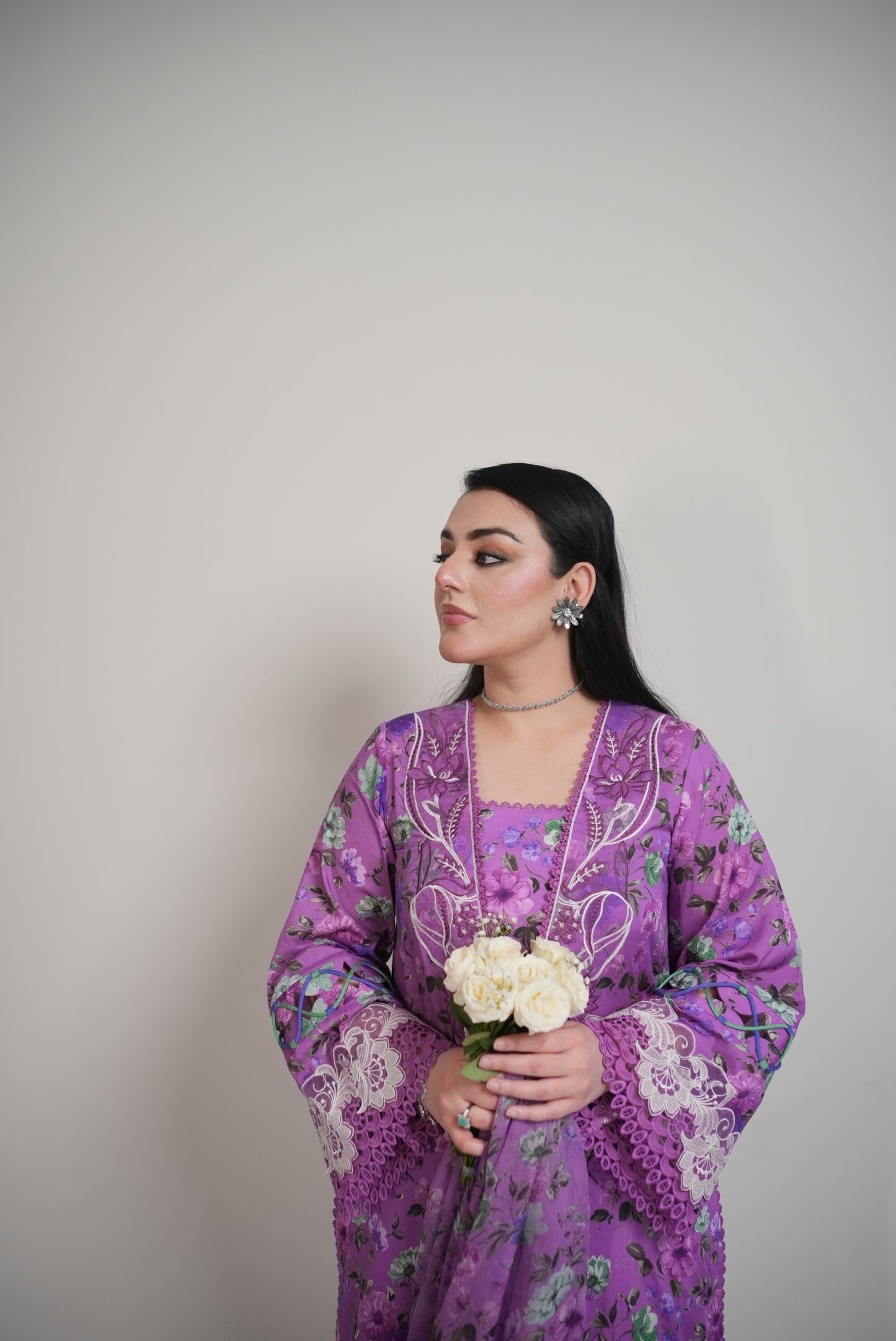 Rs 11500 Aneelas Stitched Print Linen Emb Chiffon Duppata 3pc [WPR-28] [Dispatch Time 2 Months]