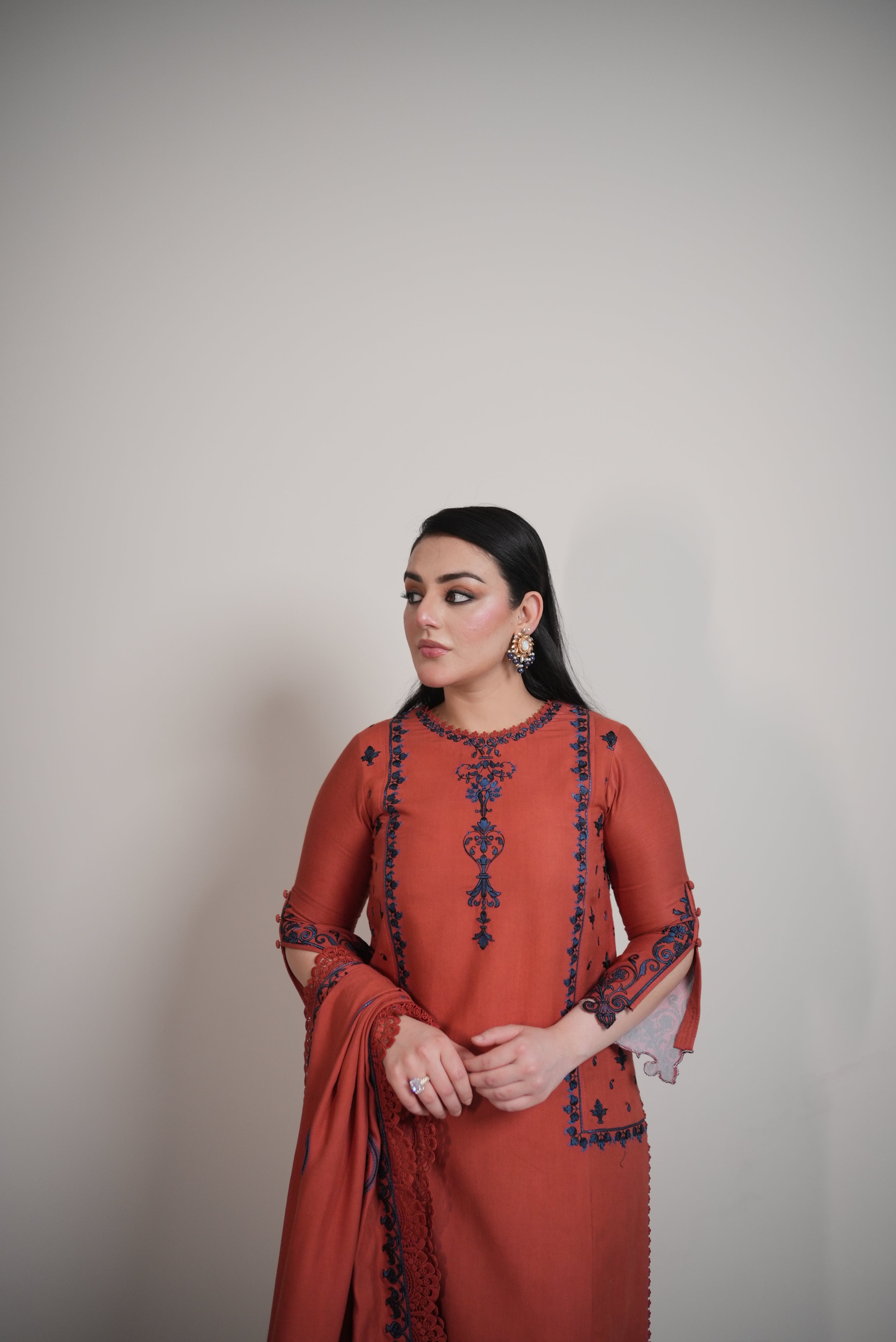 Rs 8500 Aneelas Stitched Twill Shirt Trouser 2pc [Plain Trouser] [WLUX-04] [Dispatch Time 2 Months]