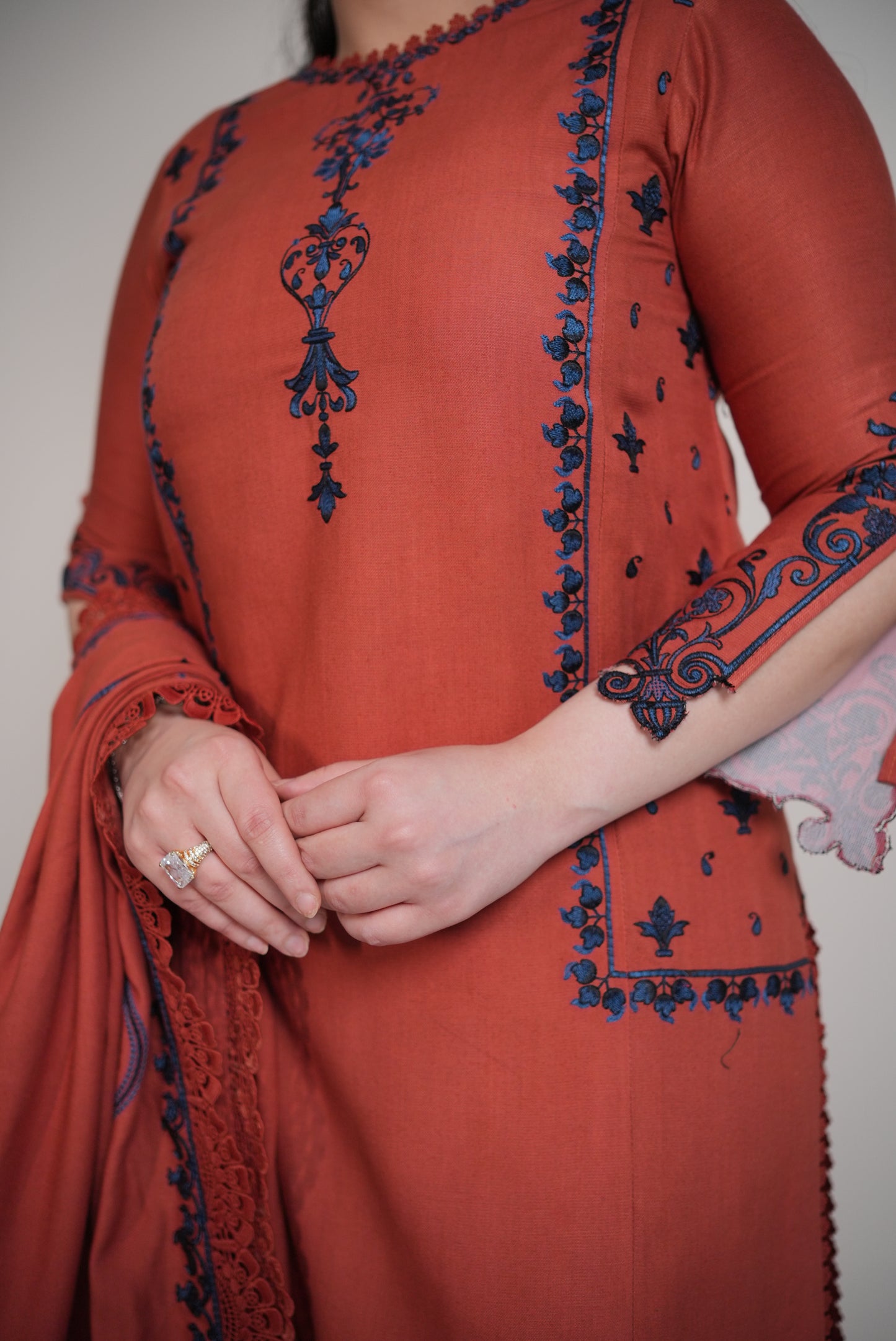 Rs 8500 Aneelas Stitched Twill Shirt Trouser 2pc [Plain Trouser] [WLUX-04] [Dispatch Time 2 Months]