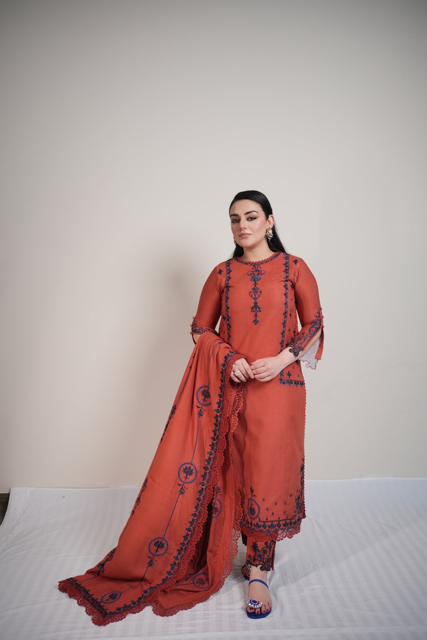 Rs 8500 Aneelas Stitched Twill Shirt Trouser 2pc [Plain Trouser] [WLUX-04] [Dispatch Time 2 Months]