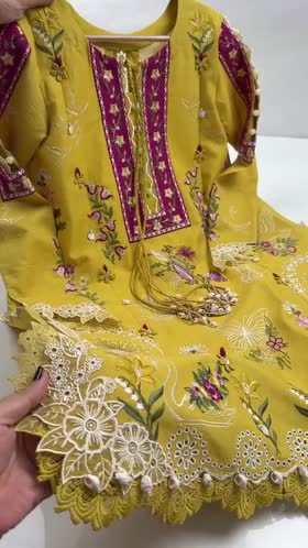 Rs 17500 Aneelas Stiched Luxury Lawn Emb Shirt with Sharara 3pc [LUX-26-43] [EAD] [Dispatch Time 2 Months]