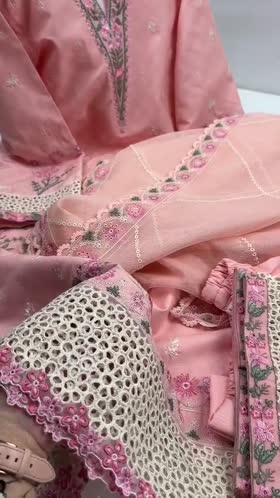 Rs 15500 Aneelas Stitched Jacquard Lawn Emb 3pc Plain Emb Trouser [LUX-26-59-A] [Dispatch Time 2.5 Months]