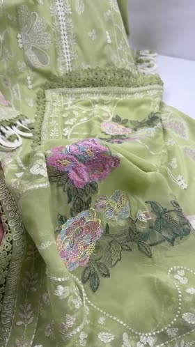 Rs 19000 Aneelas Stitched Luxury Lawn Emb 3pc Chiffon Duppata [LUX-26-55-A] [Dispatch Time 2.5 Months]
