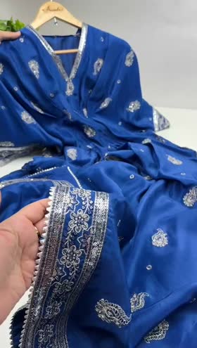 Rs 10500 Aneelas Stitched Raw Silk Emb Kaftan [RS-09] [Dispatch Time 2 Months]