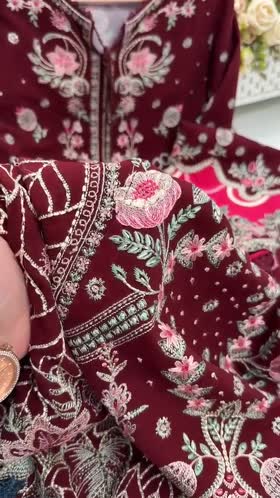 Aneelas Luxury Twill Emb 3pc Palachi Shawl [WLUX-26-15] [Expected Dispatch Time 2 Months]