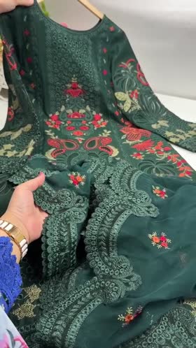Rs 15500 Aneelas UNstitched Lawn Emb 3pc Chiffon Duppata [LUX-26-110] [Dispatch Ready]