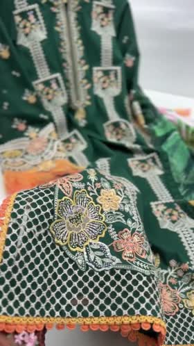 Rs 14990 Aneelas Stitched Luxury Lawn Emb 3pc Chiffon Duppata [LUX-26-48-B] [Dispatch Time 2.5 Months]