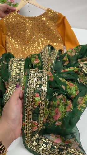 Rs 27500  Aneelas Stitched Emb Chiffon Saree 3pc [SAR-04][Dispatch Time 2 Month]