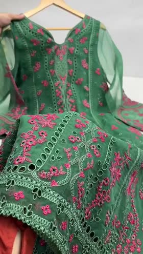 Rs 14500 Aneelas Stitched Emb Organza 3pc [OR-04] [Dispatch Time 2 Months]