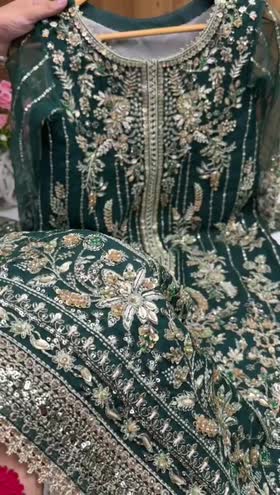 Rs 26000 Aneelas Stitched Bridal Heavy/ Wedding Ada Work Organza 3pc [BR-15] [Dispatch Time 2 Months]
