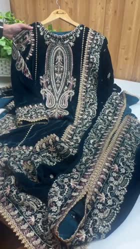 Rs 26500 Aneelas Stitched Formal Velvet Shirt Trouser 3pc [VT-07-B] [Dispatch Time 2 Months]