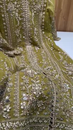 Rs 29500 Aneelas Stitched Bridal Ada Work Emb Organza 3pc [BR-18] [Dispatch Time 2 Months]