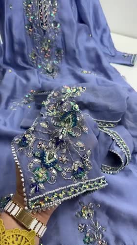 Rs 30500 Aneelas Stitched Tussar Silk Ada Work Emb Semi Formal 3pc [FC-19] [Dispatch Time 2 Months]