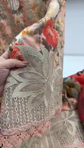 Rs 10500 Aneelas print Emb lawn chiffon Duppata stitched 3 pc [Dispatch date 5th June]