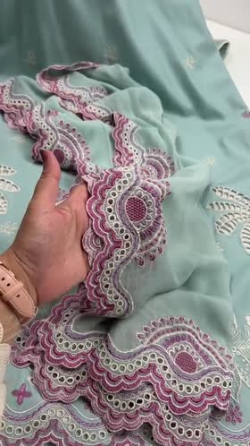 Rs 12000 Aneelas Stithed Emb Lawn With Chiffon Duppata 3pc [LUX-26-73] [Dispatch Time 2 Month]