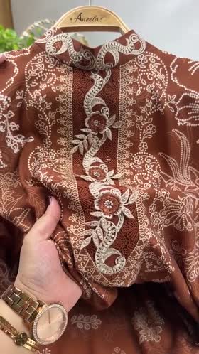 Aneelas Viscose Print Emb 3pc Viscose Duppata [WPR-26-05-B-B] [Dispatch Time 2 Months]