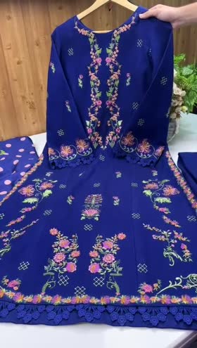 Rs 11500 Aneelas Stitched Peach Wool Emb 3pc [PL-02] [Dispatch Time 2 Months]