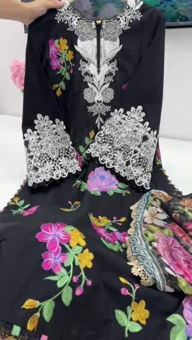 Rs 14000 Aneelas Stitched Emb Lawn Chiffon Duppata 3pc [LUX-05] [Dispatch Date 15th June] ~ [Chest 22] [Length 48] LARGE (Shoot Length)