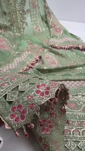 Rs 39500 Aneelas Stitched Chiffon Emb With Ada Work 3pc [MAWRA-04] [Dispatch Time 2 Month]