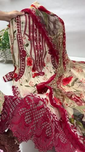 Rs 15500 Aneelas Stitched Lawn Print Emb 3pc Chiffon Duppata [SPR-26-33] [Dispatch Time 2.5 Months]
