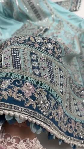 Rs 15500 Aneelas Stitched Semi Formal Tussar Silk Emb Shirt Trouser 2pc [FC-36] [Dispatch Time 2 Months]