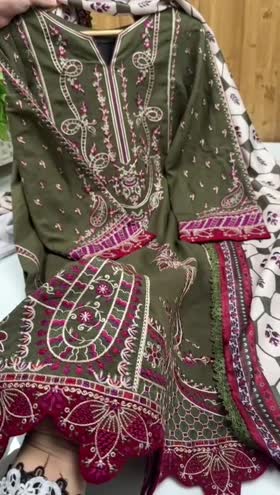 Rs 12500 Aneelas Stitched Karandi Emb 3pc [KR-03] [Dispatch Time 2 Months]