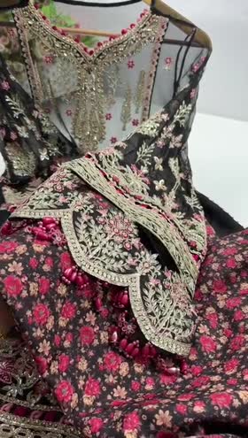Rs 38000 Aneelas Stitched Chiffon Emb With Ada Work 3pc [LUX-CH-05] [Dispatch Time 2 Months]