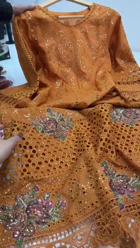 Rs 10500 Aneelas stitched luxury lawn emb shirt heavy Emb trouser [Dispatch date 28th February ]