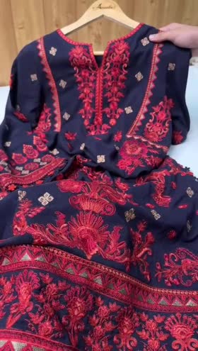 Rs 15000 Aneelas Stitched Peach Wool Emb 3pc [MOMINA-04] [Dispatch Time 2 Months]