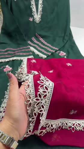 Rs 9000 Aneelas Stitched Raw Silk Emb 3pc Silk Duppata [RS-10] [Dispatch Time 1 Month]