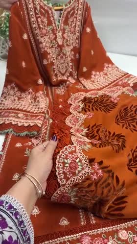 Rs 21000 Aneelas Stitched Twill Emb 3pc Palachi Shawl [WLUX-26-12-A] [Dispatch Time 2.5 Months]